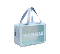 mophrati Almacenar Productos con Estilo Bolsa de cosméticos Impermeable Organizador de PU Transparente Viajes Grandes Mujeres artículos Diversos Gran Capacidad, Azul, l