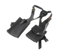 mophrati Arnés de Hombro de Cuero sintético Estilo Steampunk Vintage para Hombre y Mujer, Bolso para teléfono móvil y Cartera para Exteriores, Ideal para Camisetas, Negro, 10x30cm