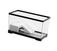 mophrati Atractivo Acuario para Tortugas con múltiples Secciones Que Adapta Las Tortugas a los hábitos de Vida de los Reptiles. Terrario para acuáticas, Anfibios y, Negro, l