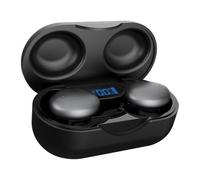 mophrati Auriculares compatibles con Bluetooth Auriculares inalámbricos IPX5 a Prueba de Agua con Pantalla Digital Dispositivo de Escucha, Negro