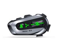 mophrati Auriculares para casco de motocicleta D3 con altavoz de 40 mm diámetro y modo espera prolongado. Asistente voz con IA. Activación automática. Conmutación manual, Negro, Micrófono suave