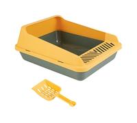 mophrati Bandeja de Arena para Gatos al Aire Libre con Lados Altos y Parte Abierta Que Aumenta la circulación Fácil de Limpiar Características Resistente a caídas para Gatitos Bandeja Arena