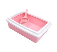 mophrati Bandeja de Arena para Gatos fácil de Limpiar, con la Parte Abierta, Bordes Altos, Ideal para Interiores, lo Que Permite a los Gatos Mucho Espacio, Acceso rápido, Bandeja para al Aire