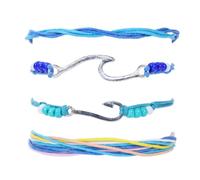 mophrati Bohemian Fishhook Wave Pulseras Cadena tejida a mano Sea Summer Wearing Ornaments Dressing Alloy para mujeres y niñas