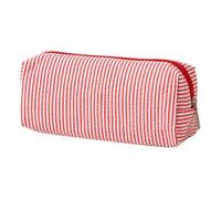 mophrati Bolsa a Rayas: Bonita Caja de Almacenamiento de papelería Escritorio, Bolsa Colores, pequeña Pero Grande para Maquillaje y artículos Escolares, Rojo