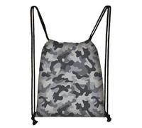 mophrati Bolsa con cordón Deporte Gimnasio Niños Mochila Cuerda Zapatos Ropa Contenedor Plegable Paquete grueso Acampar al aire libre Ciclismo, Gris