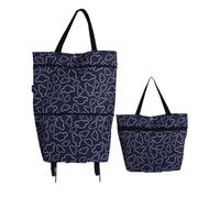 mophrati Bolsa de Compras multifunción VersatilityShopping Companion Bolsa de Compras Gran Capacidad con Ruedas Bolsas Plegables, Mickey Flor Negra