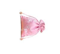 mophrati Bolsa de joyería de brocado, bolsa bordado estilo chino con cordón, embalaje regalo boda, paquete aperitivos con patrón flores, Rosa