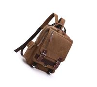 mophrati Bolsa de pecho de un hombro de capacidad organizador resistente al desgaste multifuncional al aire libre mochila de lona informal de viaje, Café/Hombros