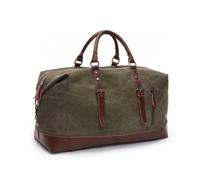 mophrati Bolsa de Viaje de Lona Impermeable con asa extraíble, Bolsos Mano Cuero Vaca, Bolsas Almacenamiento duraderas a la Moda para móvil, Verde