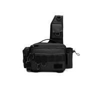 mophrati Bolsas de aparejos de pesca Compartimentos un hombro Crossbody Señuelos pescado portátiles Equipo Bolsa almacenamiento al aire libre Bolso, Negro