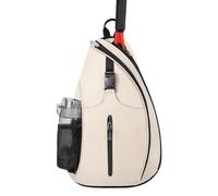 mophrati Bolso bandolera de tela Oxford resistente, de gran capacidad, ideal para guardar tenis y bádminton al aire libre. Bolso bandolera de bádminton para, color crema