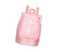 mophrati Bolso de Baile de Ballet Mochila Linda para niños Bolso de Vestido de tutú Correa de Hombro Ajustable Tela Oxford de Primera Calidad Mochilas de, decoración de Encaje Rosa, 33x26x16cm