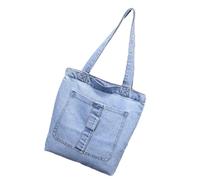 mophrati Bolsos de hombro salvajes para compras o salidas informales, artesanía exquisita y sin hilos sueltos, bolso de compras con cremallera, limas, Estilo 3 azul claro