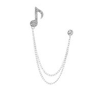 mophrati Broche de Cadena Colgante, decoración, aleación de Metal, Estructura única, Broche Nota Musical, versátil, para Ocasiones Especiales, Elegante, para Boda, Bufanda, Regalo, Plata, 2.8 cm