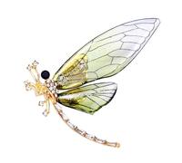 mophrati Broche elegante con diamantes de imitación para el pecho, broche de solapa, libélula llamativo para cualquier atuendo, hermosos broches y alfileres con diamantes imitación para mujer,