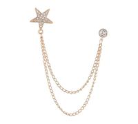 mophrati Broche para hombre, estilo retro, para camisas, con diseño de león brillante, ideal para bodas, ocasiones especiales y sombreros. Broche de estrella cinco puntas para hombre, pasador corbata