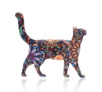 mophrati Broches Dibujos animados Gato encantador Animales Estampado floral Pin de solapa Paquete trasero DIY Craft Clips Ropa Accesorios, M2