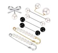 mophrati Broches Perla Estilo elegante Nudo Lapel Pins Oro Plata Joyería Insignia Suéter Clips Niños Niñas para ropa DIY