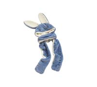mophrati Bufanda con orejas de conejo de amplia aplicación, bufanda larga versátil y elegante, gorro con orejas conejo, sudaderas con capucha, felpa, sombrero, cálida, Azul