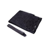 mophrati Bufanda de pantalla de encaje para Halloween, manteles chimenea, tela encaje negro para Halloween, cortinas con cinta