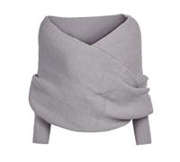 mophrati Bufanda larga con mangas para mujer, bufandas tejidas de lana suaves, transpirables y elegantes, duraderas y a la moda, Gris claro