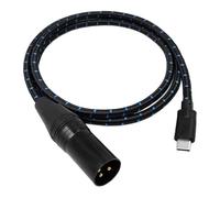 mophrati Cable adaptador tipo C a XLR de 3 pines con núcleo de cobre puro y cable trenzado nailon duradero para una mayor claridad audio. con patrón nailon azul, 150 centímetros
