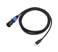 mophrati Cable conector de audio USB C a XLR macho para un sonido excepcional, esencial para escenarios de mezcla audio profesional. Cable conector USB C a XLR, Negro, 200 centímetros
