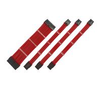 mophrati Cable de alimentación de extensión Caja de PC Conectores con Funda Suministro Conveniente Seguro Útil Juego de Cables Adaptador de Placa Base Cables, Rojo