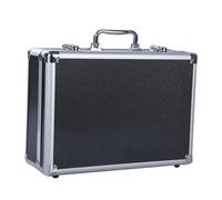 mophrati Caja de almacenamiento compacta para accesorios musicales y suministros de sonido Estuche inteligente con asa, práctico para el día a día, caja de herramientas, Negro