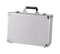 mophrati Caja de almacenamiento compacta para accesorios musicales y suministros de sonido Estuche inteligente con asa, práctico para el día a día, caja de herramientas, Plata