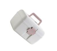 mophrati Caja de medicinas portátil con hebilla de seguridad, materiales gruesos seguros para niños, caja almacenamiento plástico duradera y duradera, polvo nórdico