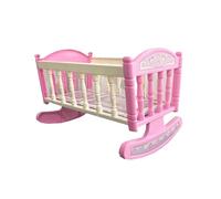 mophrati Cama de muñeca de plástico Rosa con sábanas para niños, Accesorios Juguete para Cama, está Hecha Accesorios plástico para muñecas, Mecedora pequeña