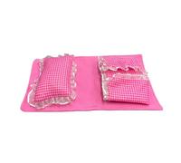 mophrati Cama de muñeca de plástico Rosa con sábanas para niños, Accesorios Juguete para Cama, está Hecha Accesorios plástico para muñecas, Colcha