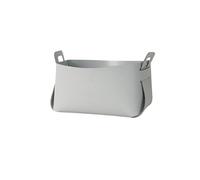 mophrati Cesta de Almacenamiento Organizador de Escritorio Plegable Cuero con asa Caja Soporte Decoración papelería cosmética Desmontable, Gris S