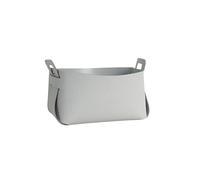 mophrati Cesta de Almacenamiento Organizador de Escritorio Plegable Cuero con asa Caja Soporte Decoración papelería cosmética Desmontable, Gris L