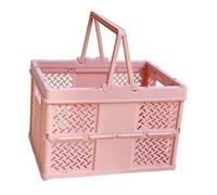 mophrati Cesta de Almacenamiento Plegable apilable y portátil Que Ayuda a Mantener el hogar ordenado y Sirve Cesta para Verduras y solución para Guardar Ropa Sucia, Rosa