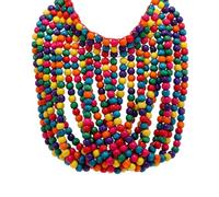 mophrati Collar bohemio de múltiples capas, colgante de cuentas africanas, joyería exagerada, vestido llamativo, suéter, cadena, fiesta, viaje, Tipo 1