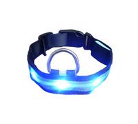 mophrati Collar Brillante Ajustable de Nailon para Mascotas, Gargantilla Recargable con luz de Animales para Senderismo, Collares Lavables, Suministros para Mascotas, Regalo, Azul, S