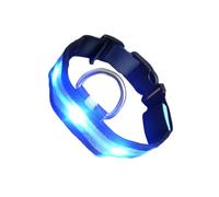 mophrati Collar Brillante de Nailon para Mascotas, Gargantilla Recargable con luz de Animales para Viajar, Senderismo, Collares Lavables portátiles, Suministros para Mascotas, Azul, Metro