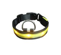 mophrati Collar Brillante para Mascotas Senderismo Gargantilla iluminada con Animales Recargables Collares Lavables, Amarillo, Metro