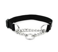 mophrati Collar de Metal para Mascotas, Reutilizable, Universal, Antideslizante, Resistente, Ajustable, para Acampar, Senderismo, Jugar, Gargantilla de Remolque, Accesorios, Nailon Negro