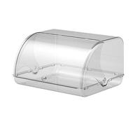 mophrati Contenedor de pan con ruedas, organizador de despensa, se abre con suavidad y se cierra con firmeza, ideal para conservar la frescura, estilo rústico vintage, transparente, 30x13x27cm