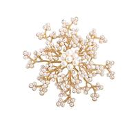 mophrati Copo de nieve perla broche accesorio de moda mujer joyería Collar vestido bufanda hebilla Pin boda banquete fiesta noche Oficina