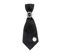 mophrati Corbatas De Cinta Sedosa Accesorios De Fiesta Elegantes Reuniones Y Fiestas Noche Ropa Elegante Y Cómoda Broche Elegante Pajarita Decoración Camisa Mujer, negro, 6x20cm