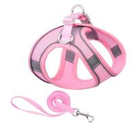 mophrati Correa para el pecho para mascotas, conjunto de correa reflectante ajustable, soporte cómodo, chaleco para caminar, arnés de Control seguro para correr, Halter, Rosado