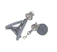 mophrati Correas Remolque Cuerda para perro Tracción Lindo Interesante Correa para el pecho Juego de correa Cachorro Corgi Teddy Cable Reutilizable Suministro para mascotas, Gris, S