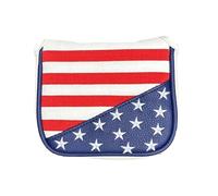 mophrati Cubierta Duradera para Palos de Golf, Club Bordado único, PU con Forro de Felpa para Cubierta Bandera, Medio Club, Plaza Estilo Americano