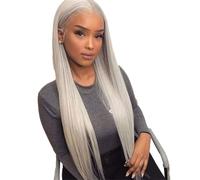 mophrati Cuero cabelludo simulado y experiencia de fibra realista, peluca de pelo liso con realismo definitivo para pelucas de cabello humano Cosplay