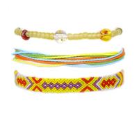 mophrati de hebras trenzadas ajustables Multicolor, 3 uds., borla de cuerda ajustable, brazalete cuerdas amistad tejidas doble cara, Beige